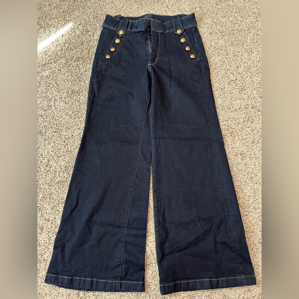 White House Black Market High-Rise Mariner Wide Leg Jeans.